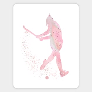 Girl Field Hockey Watercolor Sport Decor Gift Sticker